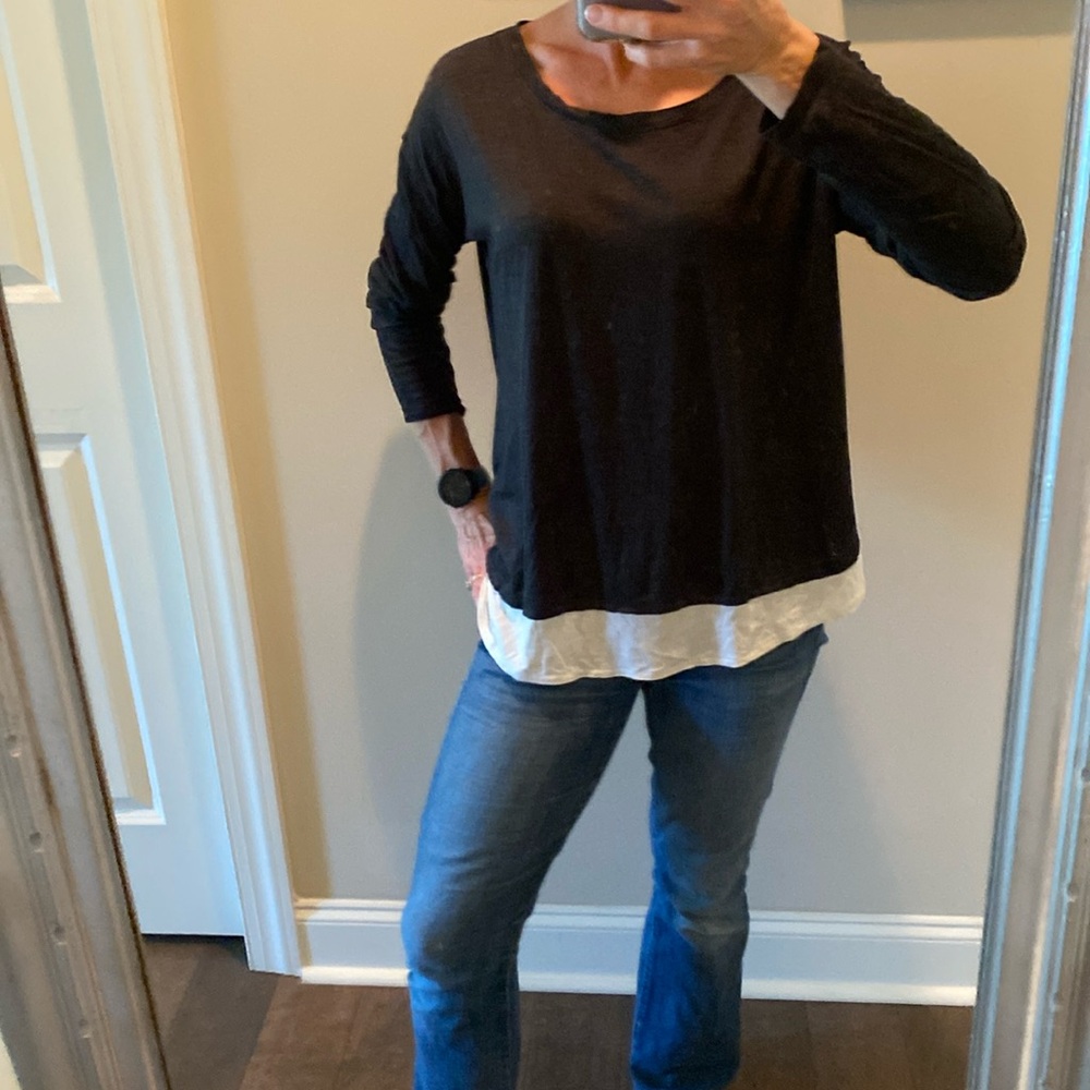 Eileen Fisher Silk Cotton Boxy Charcoal Tee
